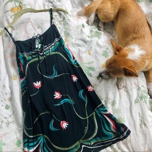 Billabong Night in Mini Dress, tie-front tropical